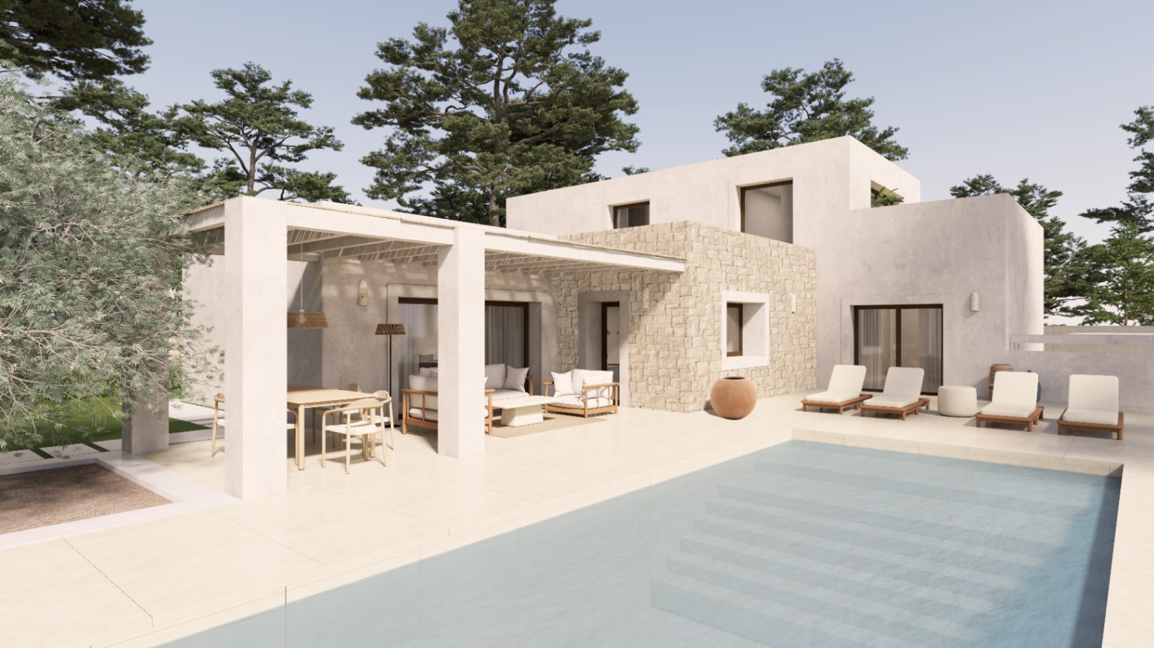 WA-1J7871U - Nueva villa de estilo Ibicenco en venta cerca Moraira