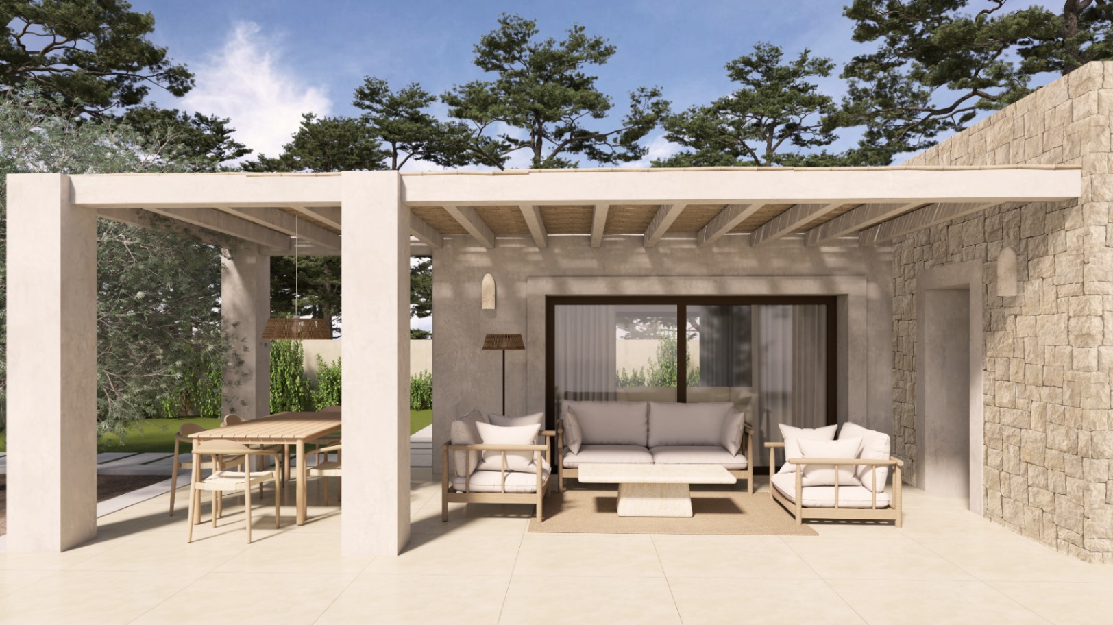 WA-1J7871U - Nueva villa de estilo Ibicenco en venta cerca Moraira
