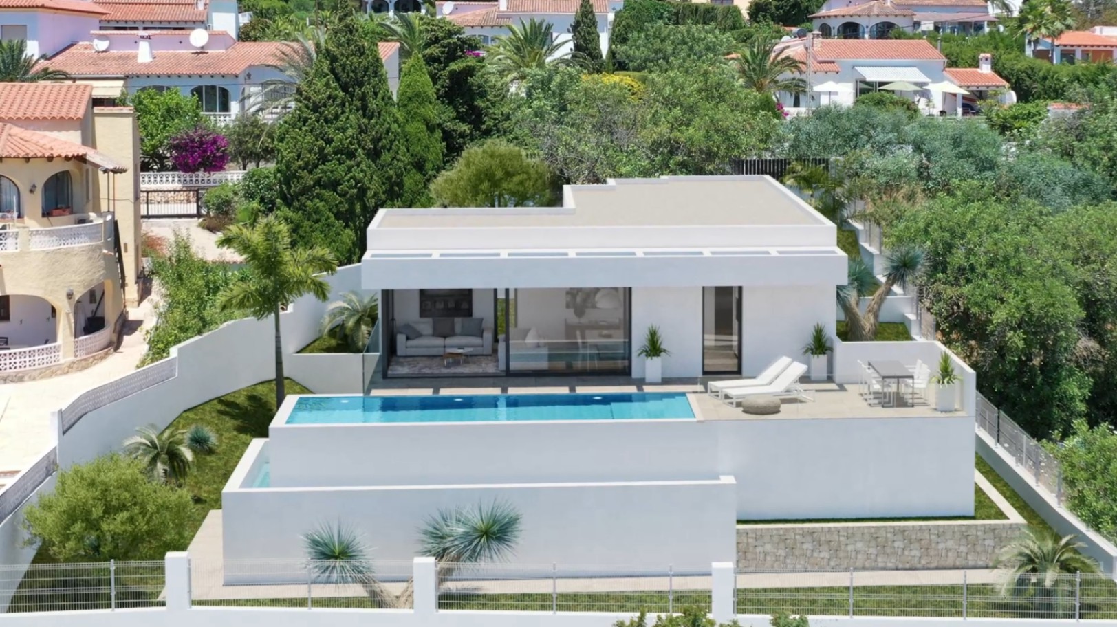 Proyecto de villa moderna con vista al mar y del Peñón en venta, Calpe