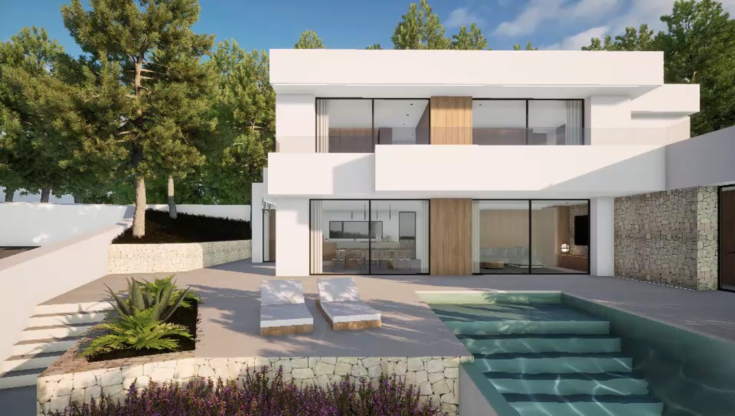 Proyecto de impresionante villa moderna en venta en Moraira