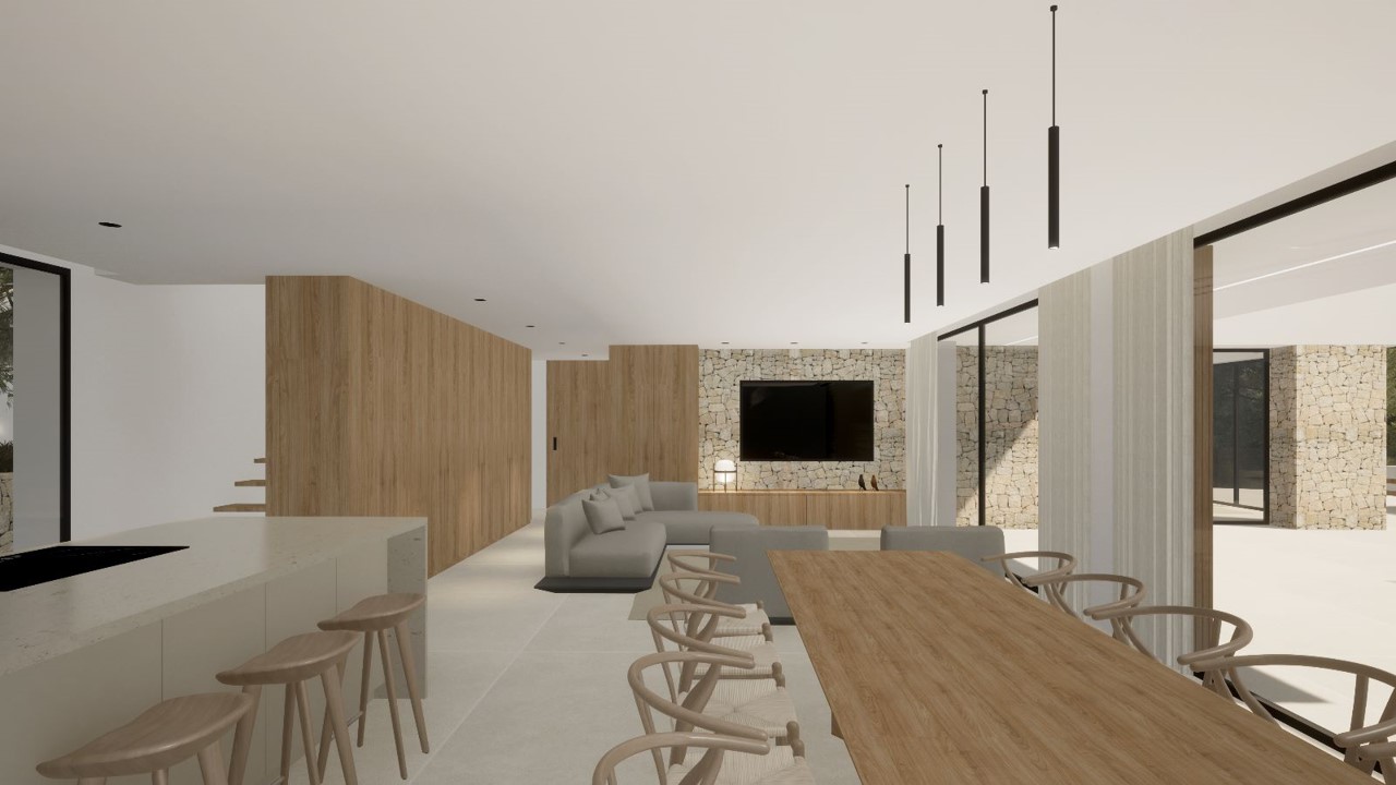 Projekt für erstaunliche moderne Villa zu verkaufen in Moraira