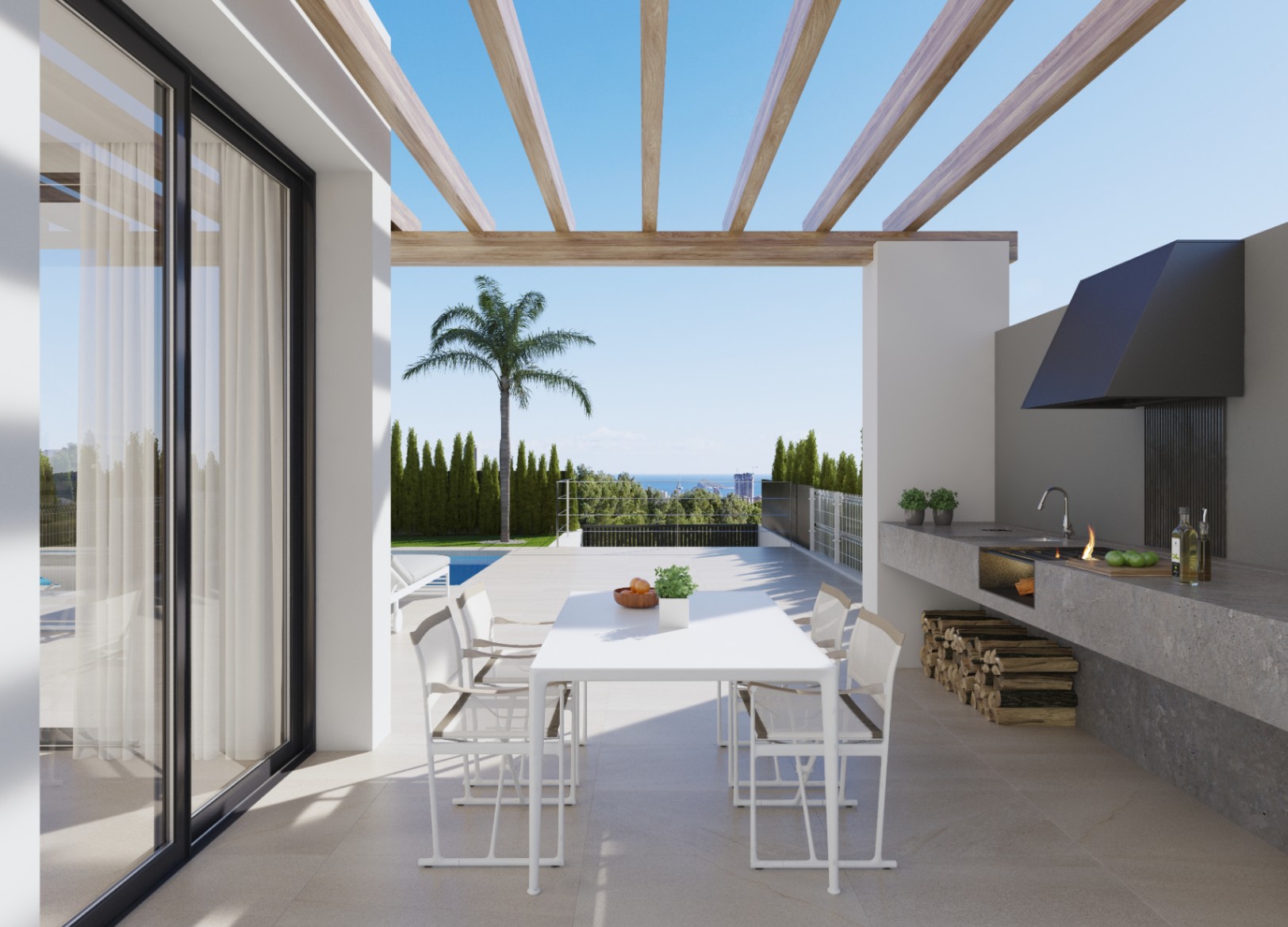 Villa de nueva construcción con vistas al mar en venta en Finestrat