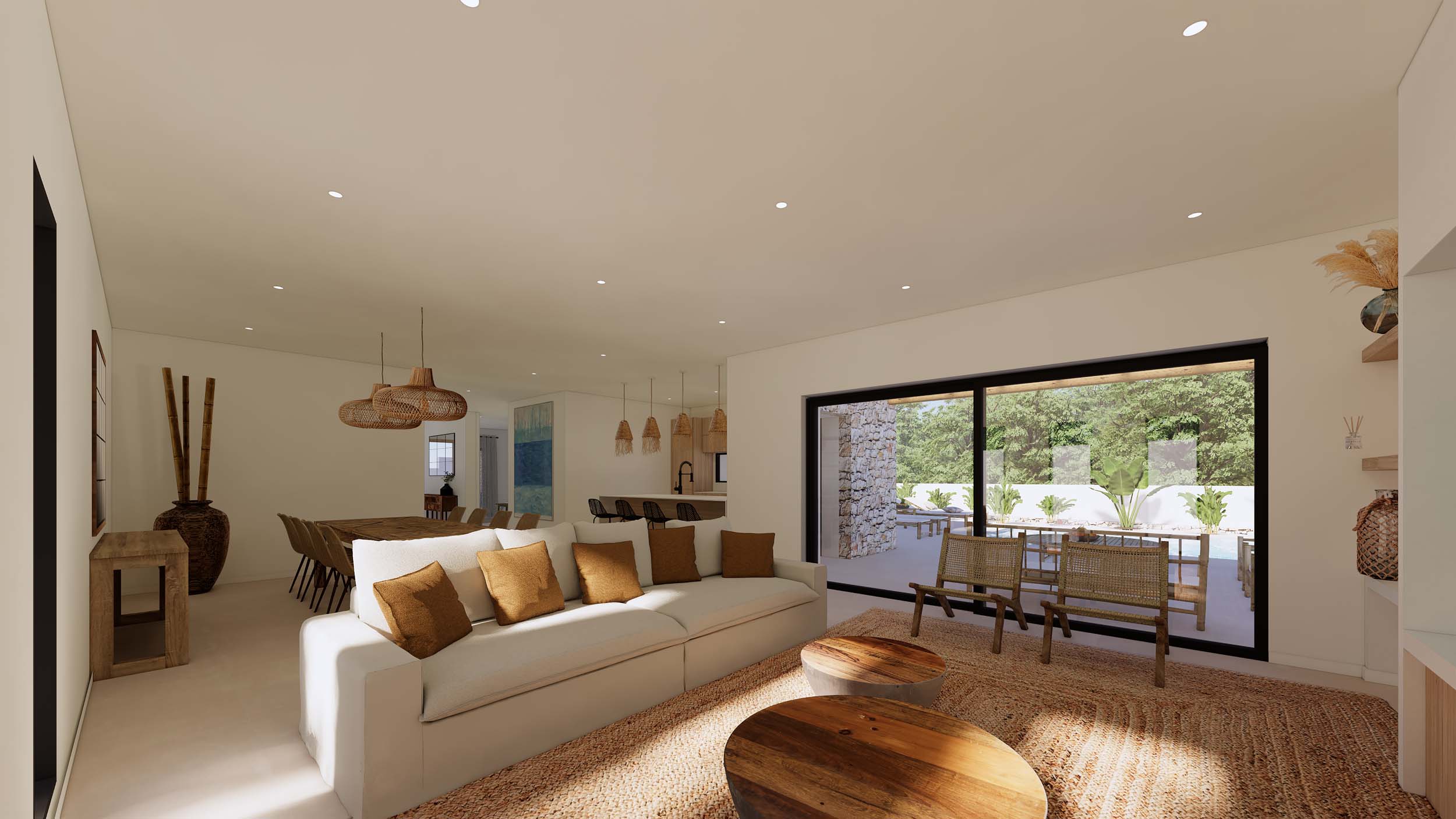 Ibiza-style one level villa for sale in Moraira