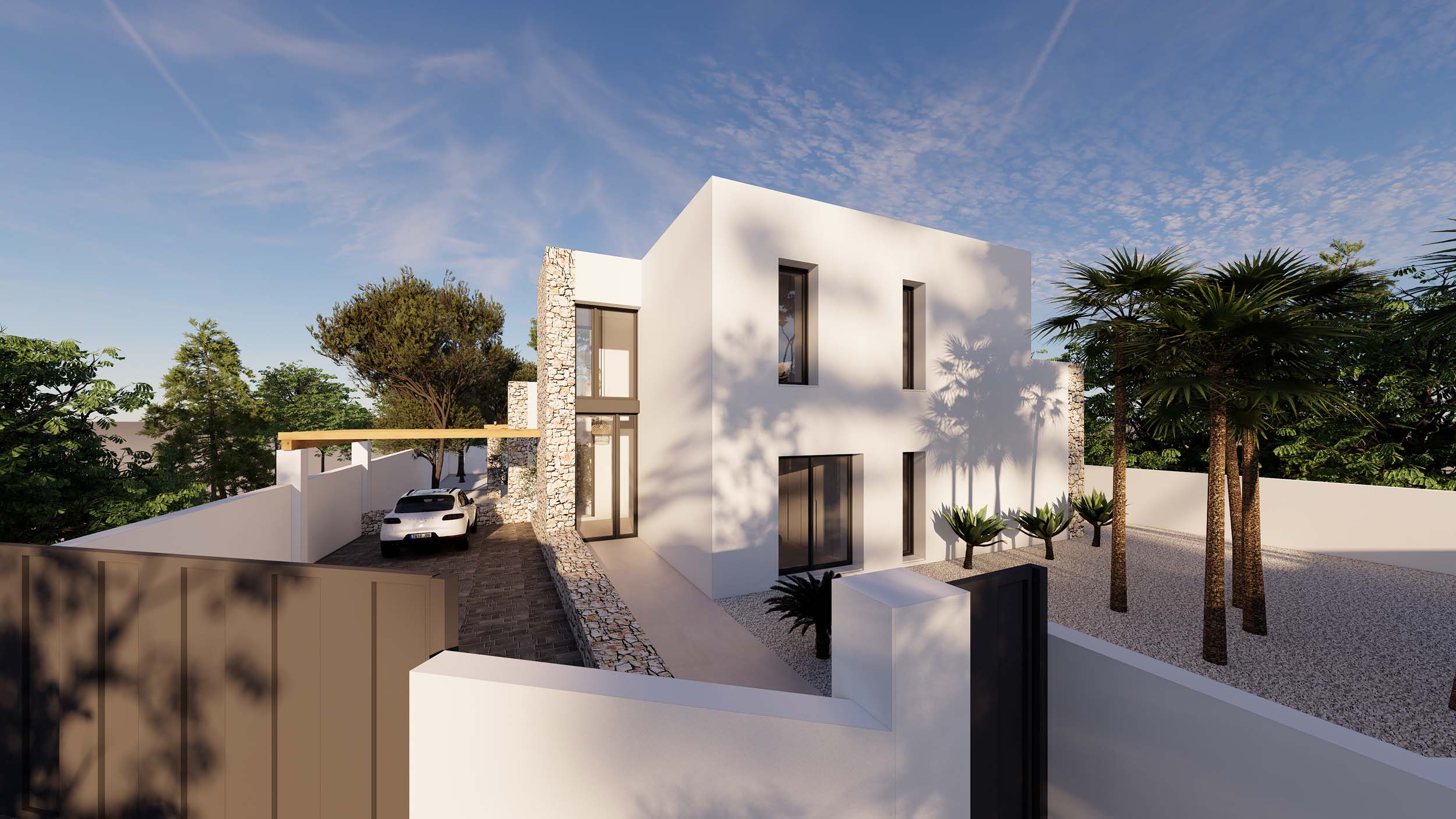 Newly built Ibiza-style villa for sale in Moraira