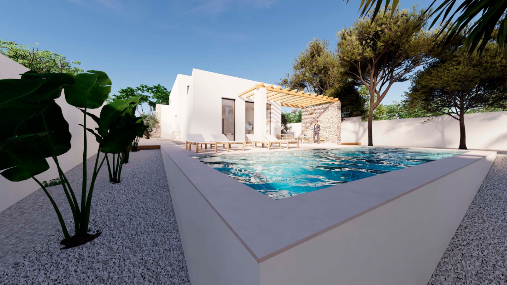 Nieuwbouw Ibiza-stijl villa te koop in Moraira