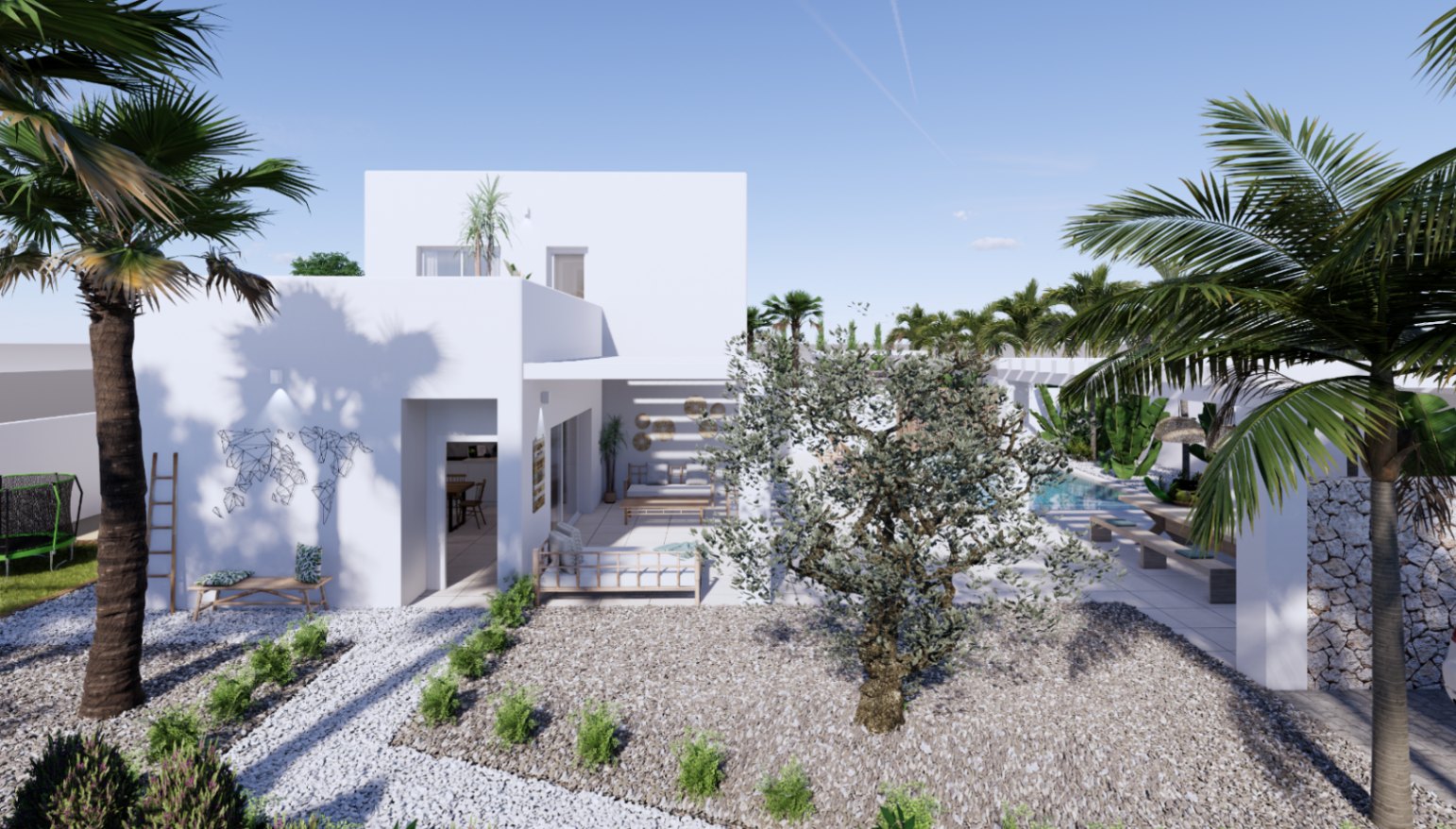 Twee halfvrijstaande Ibiza villas te koop in Moraira