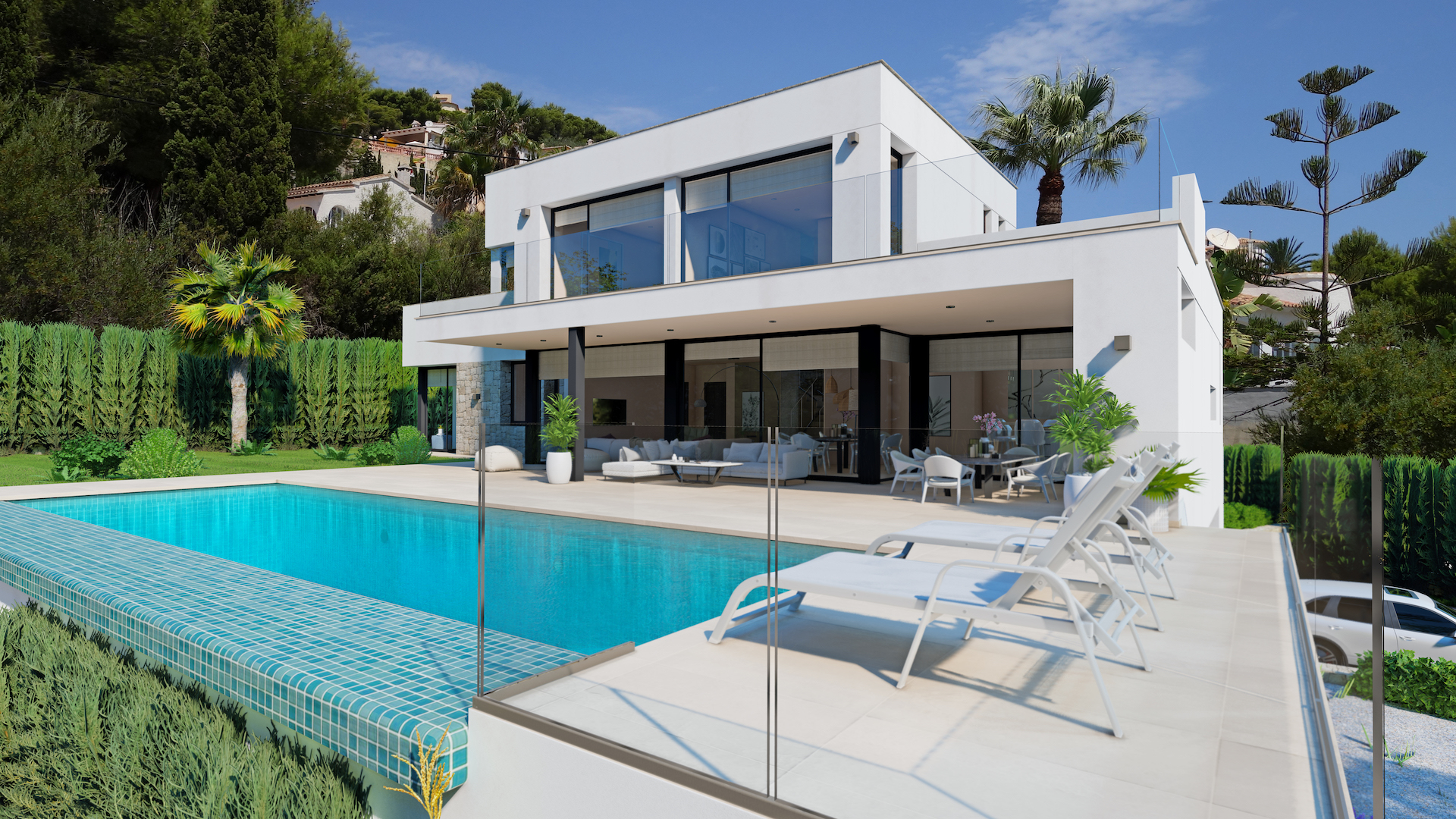 Proyecto de villa moderna con vista al mar en venta, Moraira