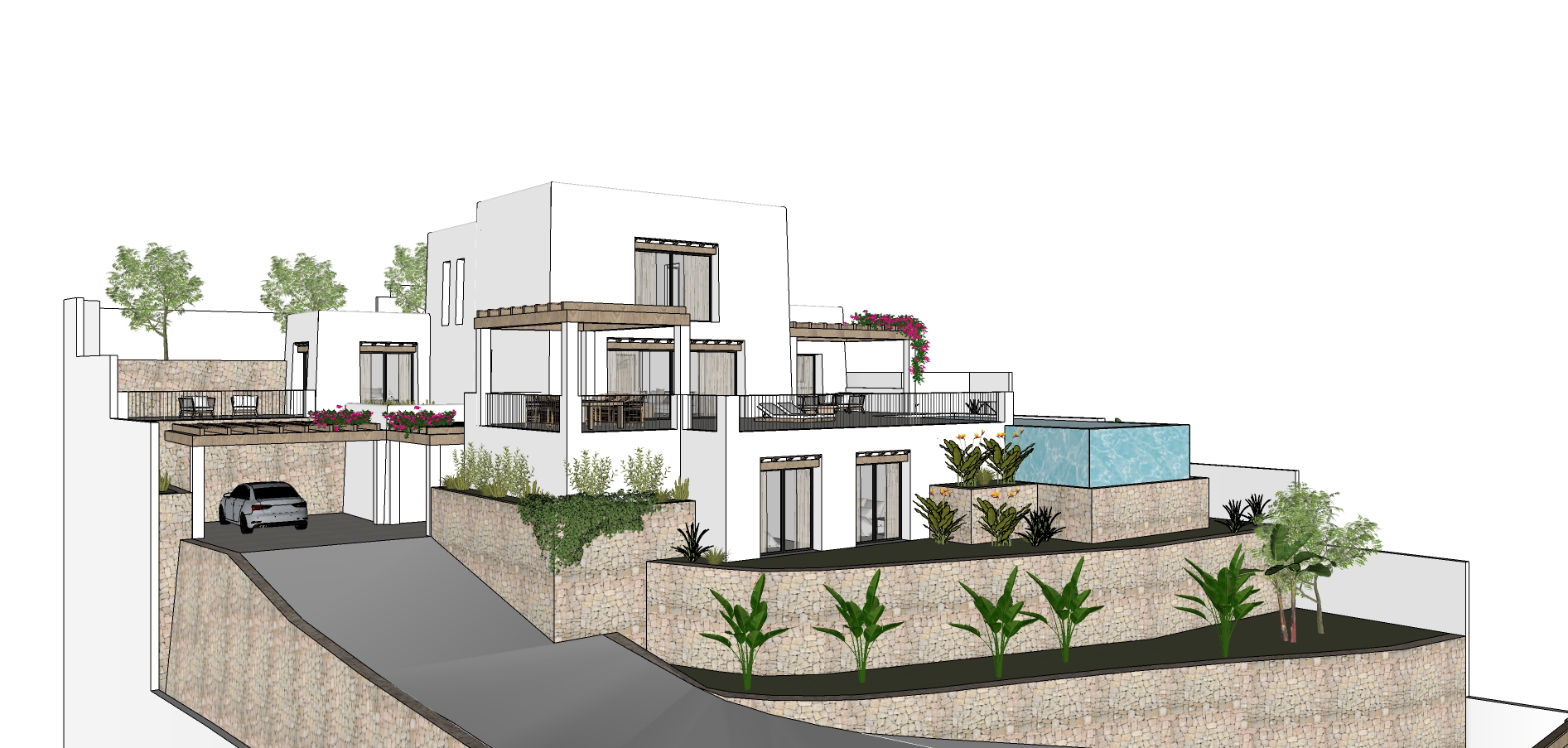 Ibiza stijl villa met zicht te koop in Moraira