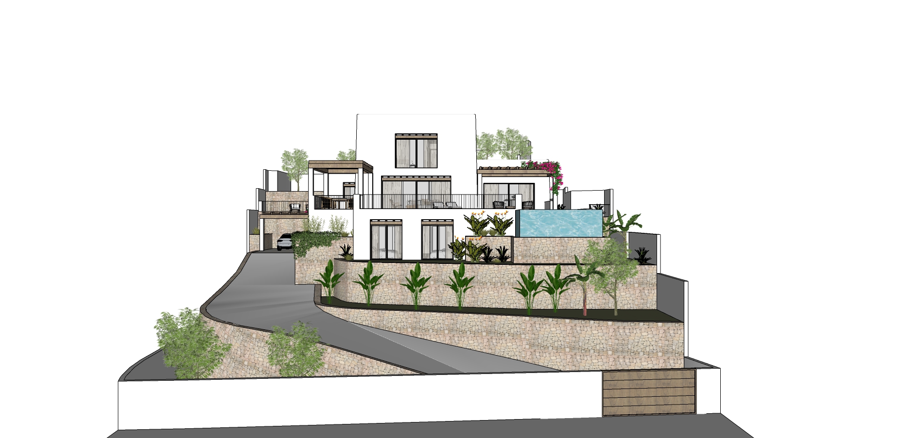 Ibizan style villa with sea view for sale in Moraira