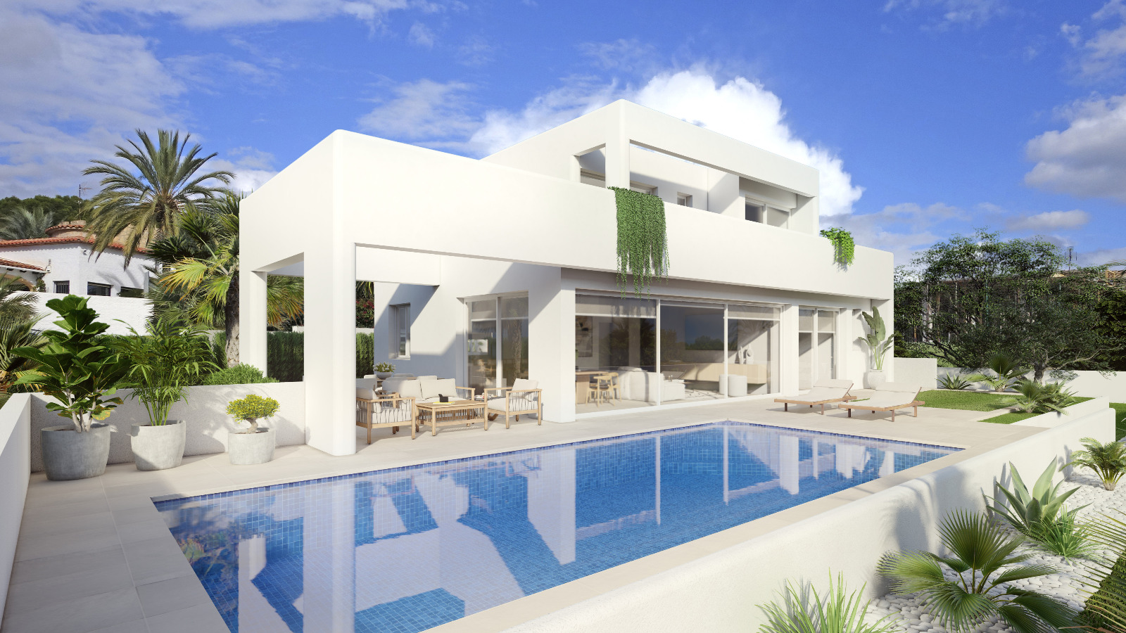 Villa moderna con vista al mar en venta en Baladrar, Benissa